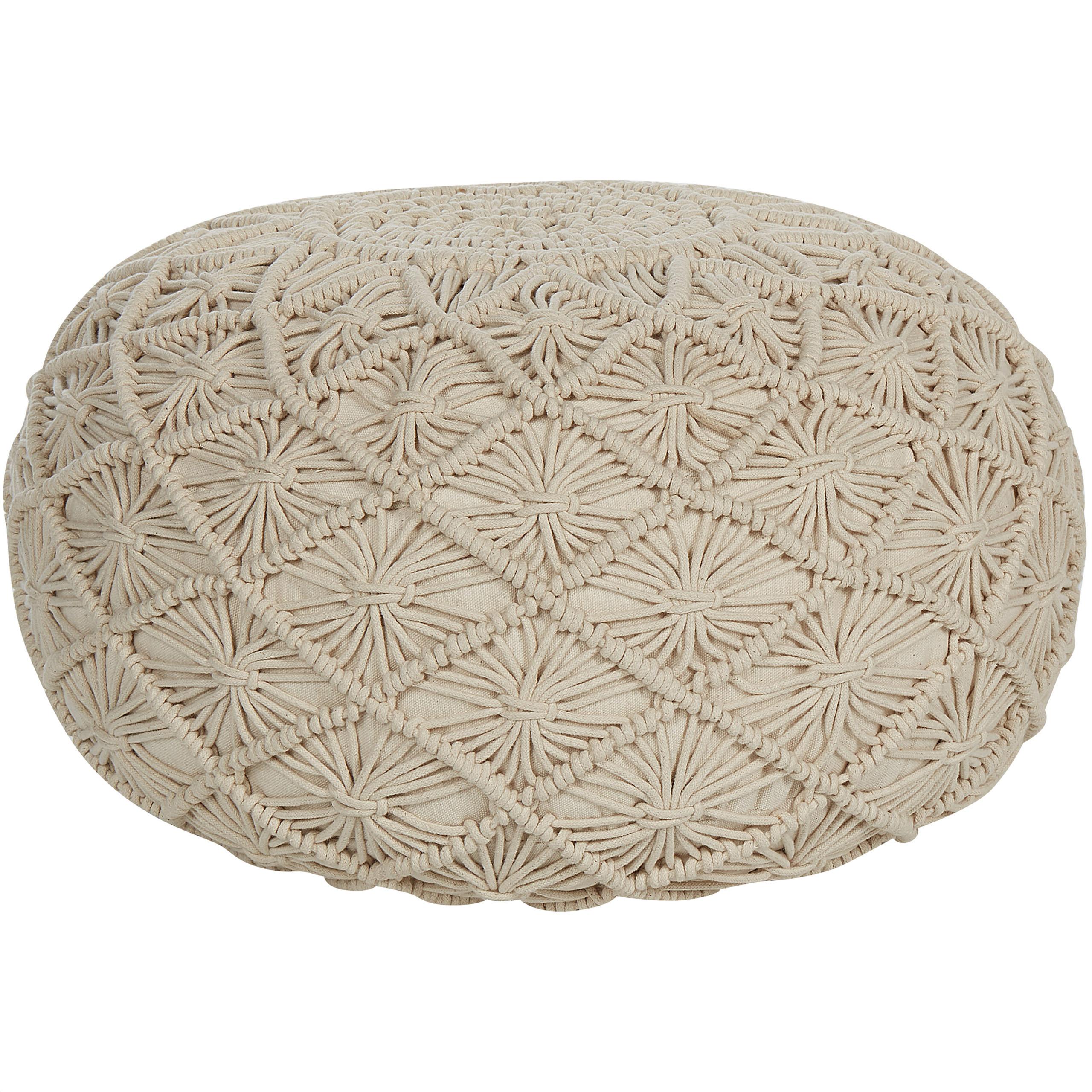 POUF Berkane 50/50/30 cm - Beige, Naturmaterialien/Textil (50/30/50cm) - Beliani