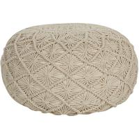 POUF Berkane 50/50/30 cm - Beige, Naturmaterialien/Textil (50/30/50cm) - Beliani