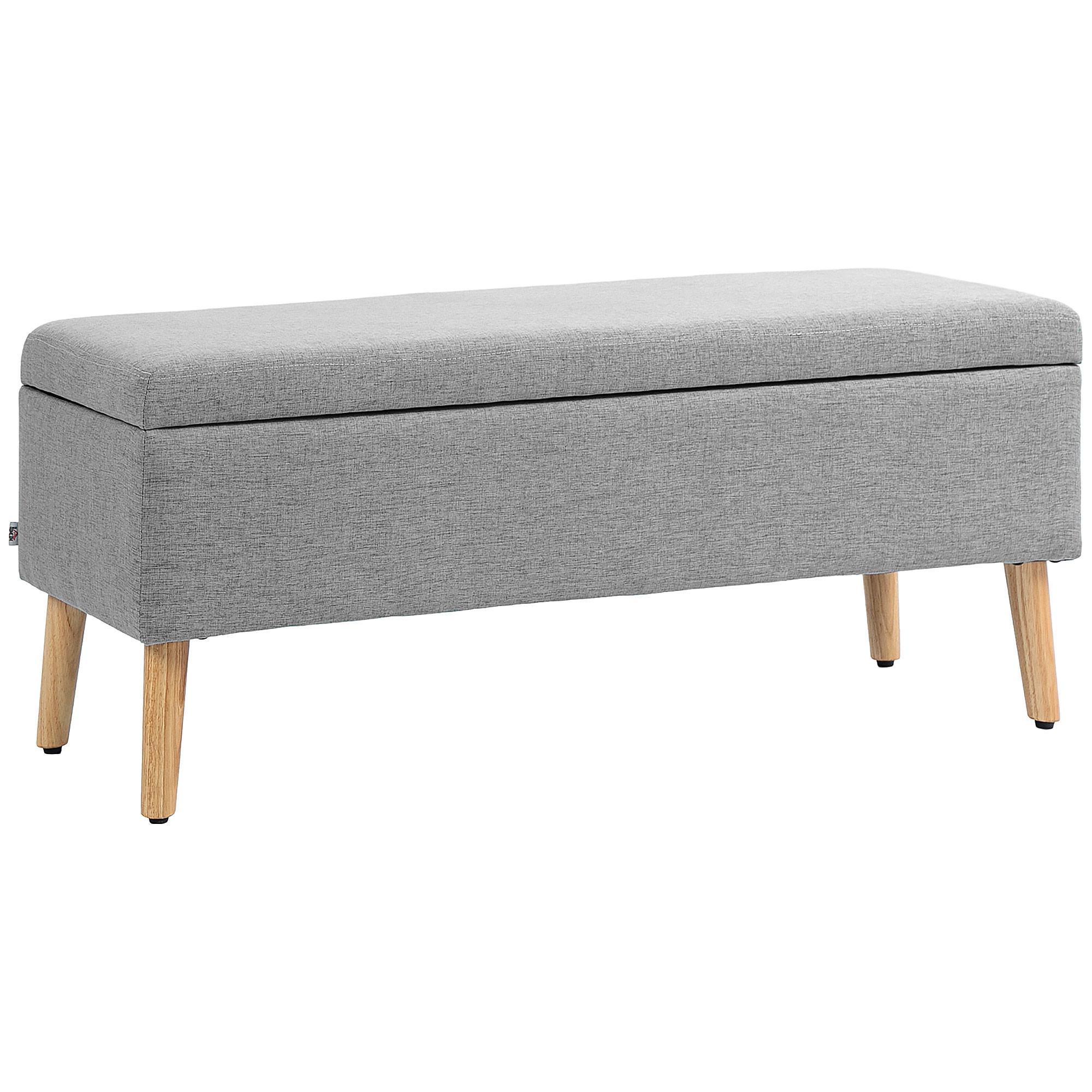 TRUHENBANK scandinavia Polyester Holz Grau - Grau, Kunststoff (39/45/110cm) - HOMCOM