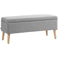 TRUHENBANK scandinavia Polyester Holz Grau - Grau, Kunststoff (39/45/110cm) - HOMCOM
