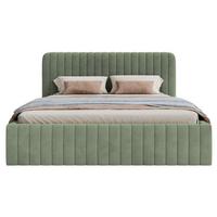 POLSTERBETT Saliano Eukalyptusgrün 160x200 cm - Dunkelgrün, Holz/Textil (160/200cm) - Selsey