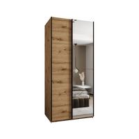 SCHWEBETÜRENSCHRANK 245,5/120/64 2-türig - Schwarz/Eiche Artisan, Holz/Metall (120/245/64cm) - Abiks Möbel