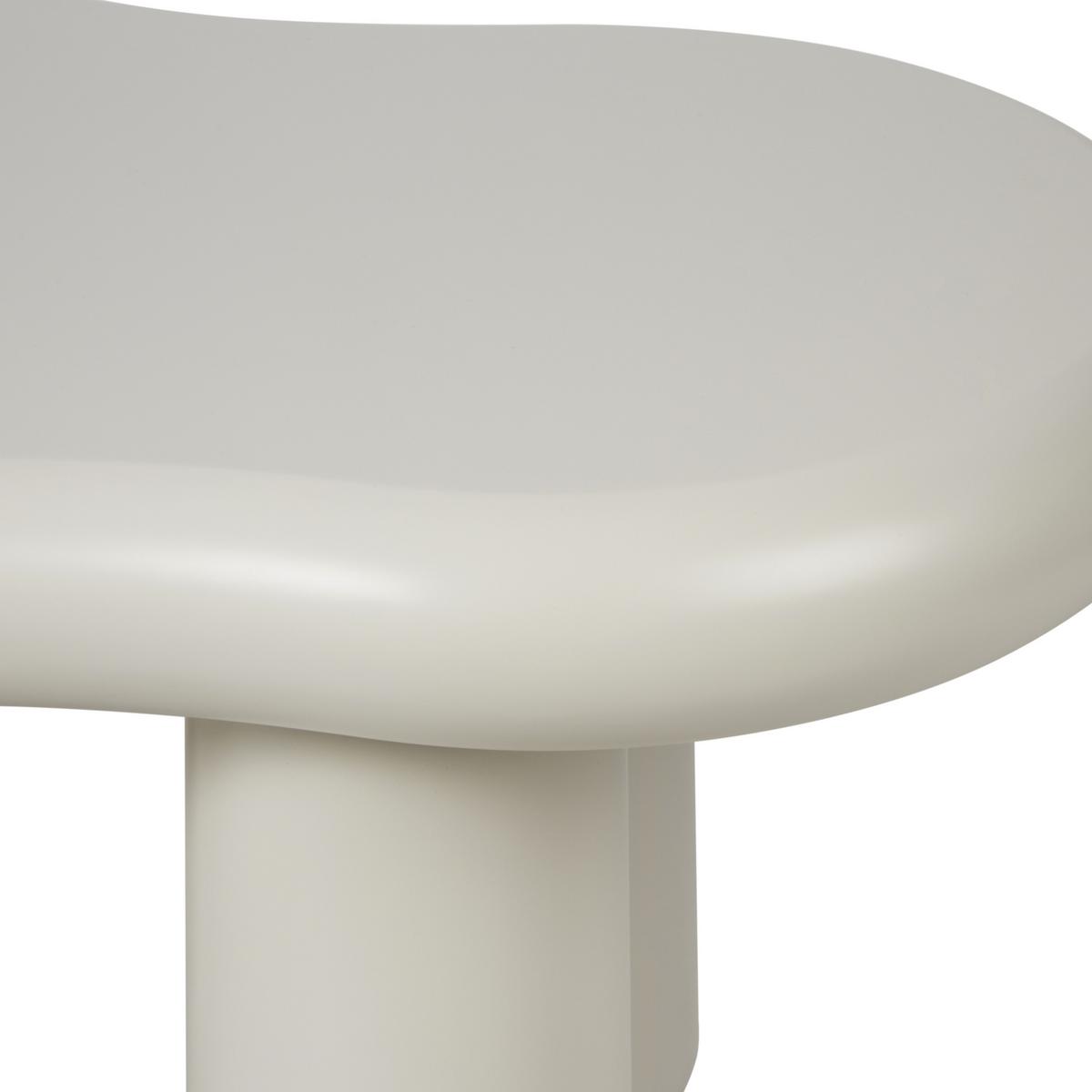 COUCHTISCH weiß asymmetrisch 92/67 cm Ondle - Weiß, Holzwerkstoff (67/92/40cm) - Beliani