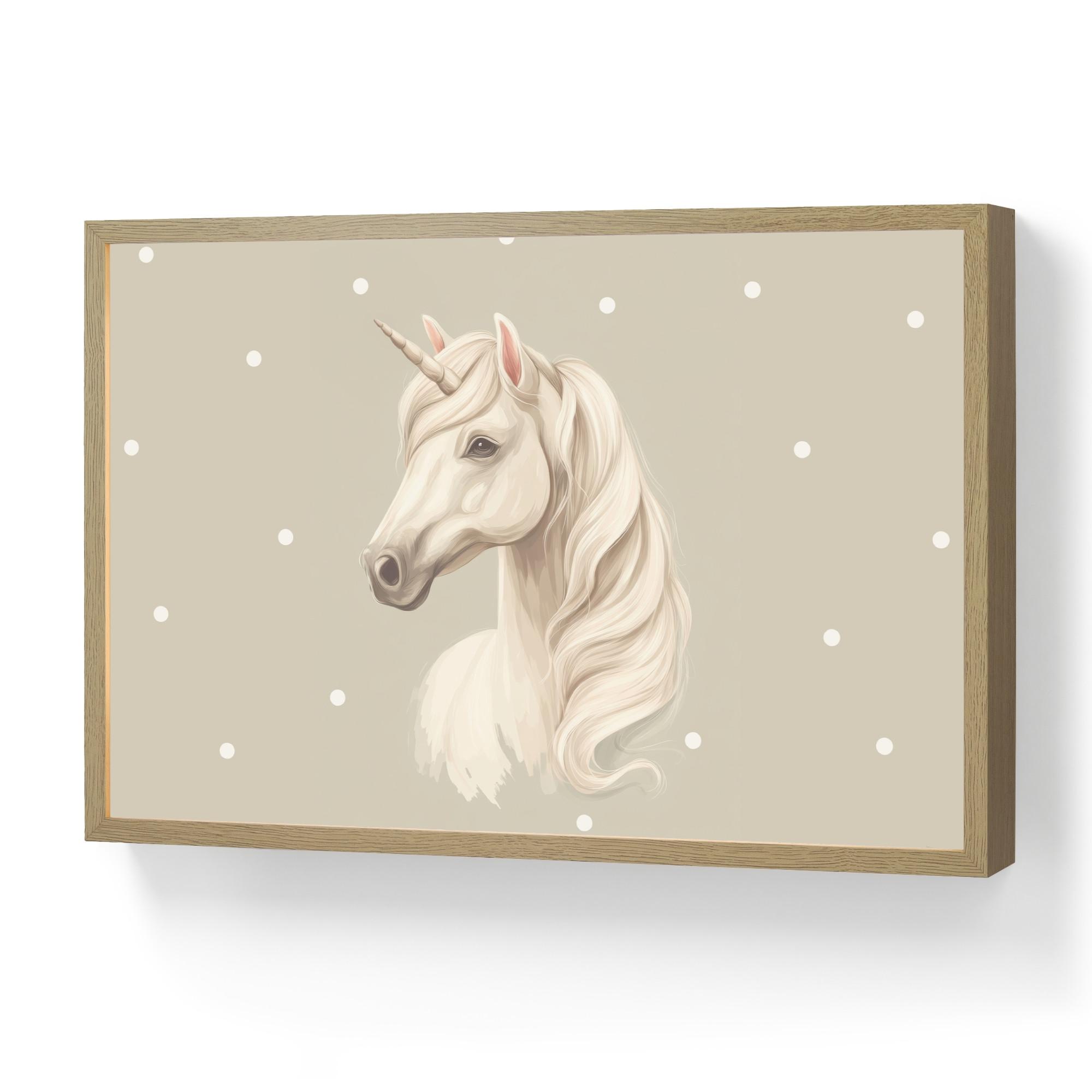 NACHTTISCHLAMPE MIT AKKU Einhorn - Weiß - Punkte 60x40 cm - Taupe, Holzwerkstoff (8/60/40cm) - OnlyWow