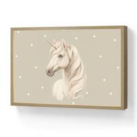 NACHTTISCHLAMPE MIT AKKU Einhorn - Weiß - Punkte 60x40 cm - Taupe, Holzwerkstoff (8/60/40cm) - OnlyWow