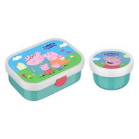OBST- UND BENTOBOX Campus (2025) Peppa Pig 300 & 750 ml 2er Set - Türkis/Multicolor, Kunststoff (2/2/2cm) - Mepal