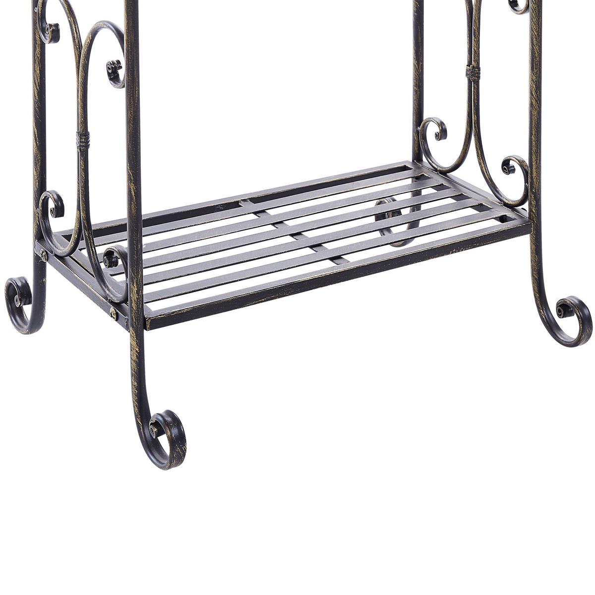 HANDTUCHSTÄNDER Antik Optik schwarz 49 x 91 cm Linares - Schwarz, Metall (49/91/33cm) - Beliani