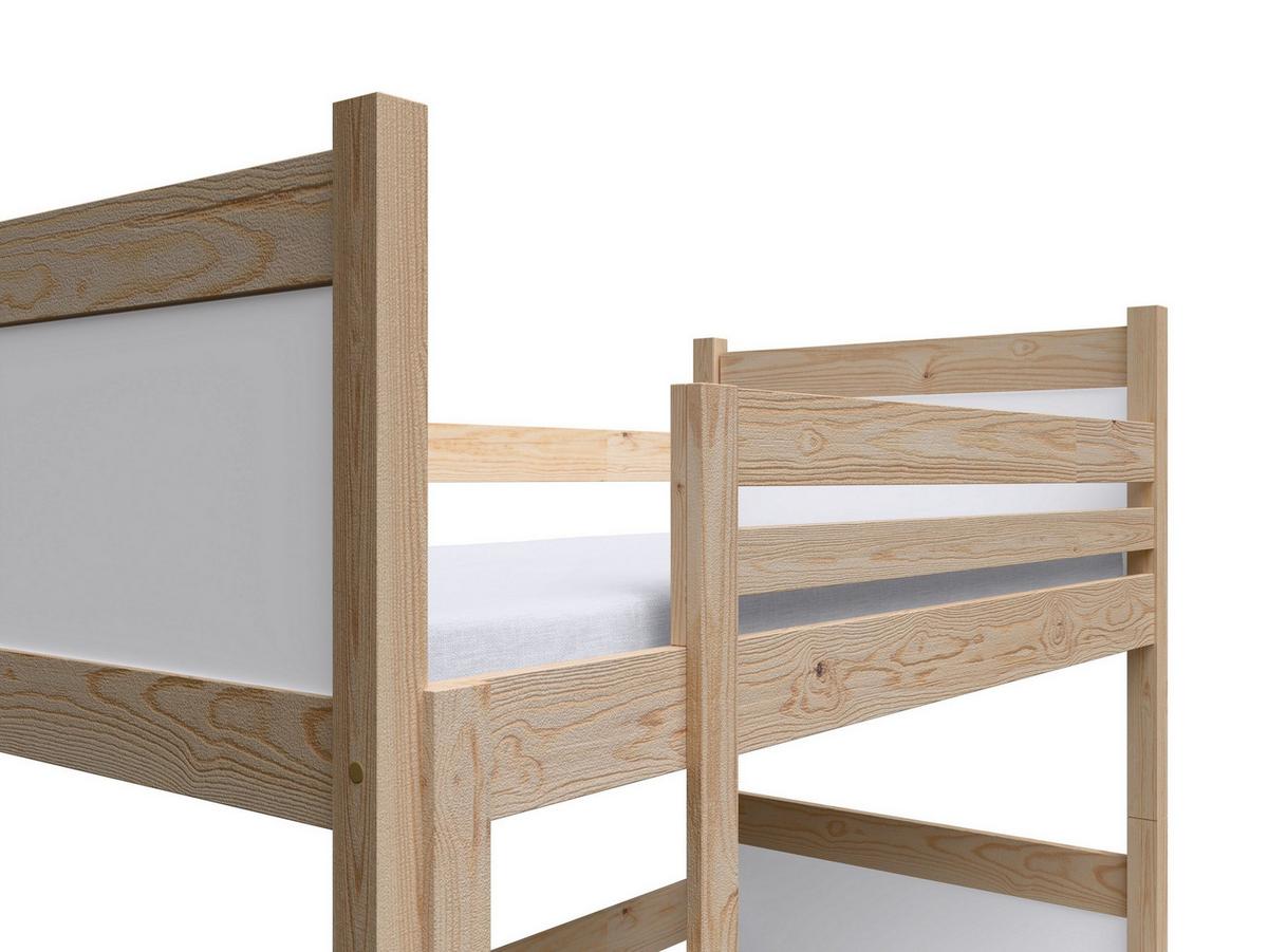 ETAGENBETT MIA mit Bettkasten 80x180 cm Kieferfarben - Weiß/Kieferfarben, Holz (80/180cm) - MASSENO