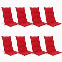 HOCHLEHNERAUFLAGEN Base HL 120x50x6cm Rot (8tlg) - Rot, Textil (50/6/120cm) - Beautissu 