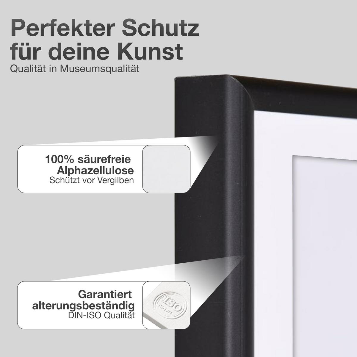ALUMINIUM BILDERRAHMEN DIN A3 mit Passepartout - Schwarz, Metall (40/50/1.6cm) - K-Möbel