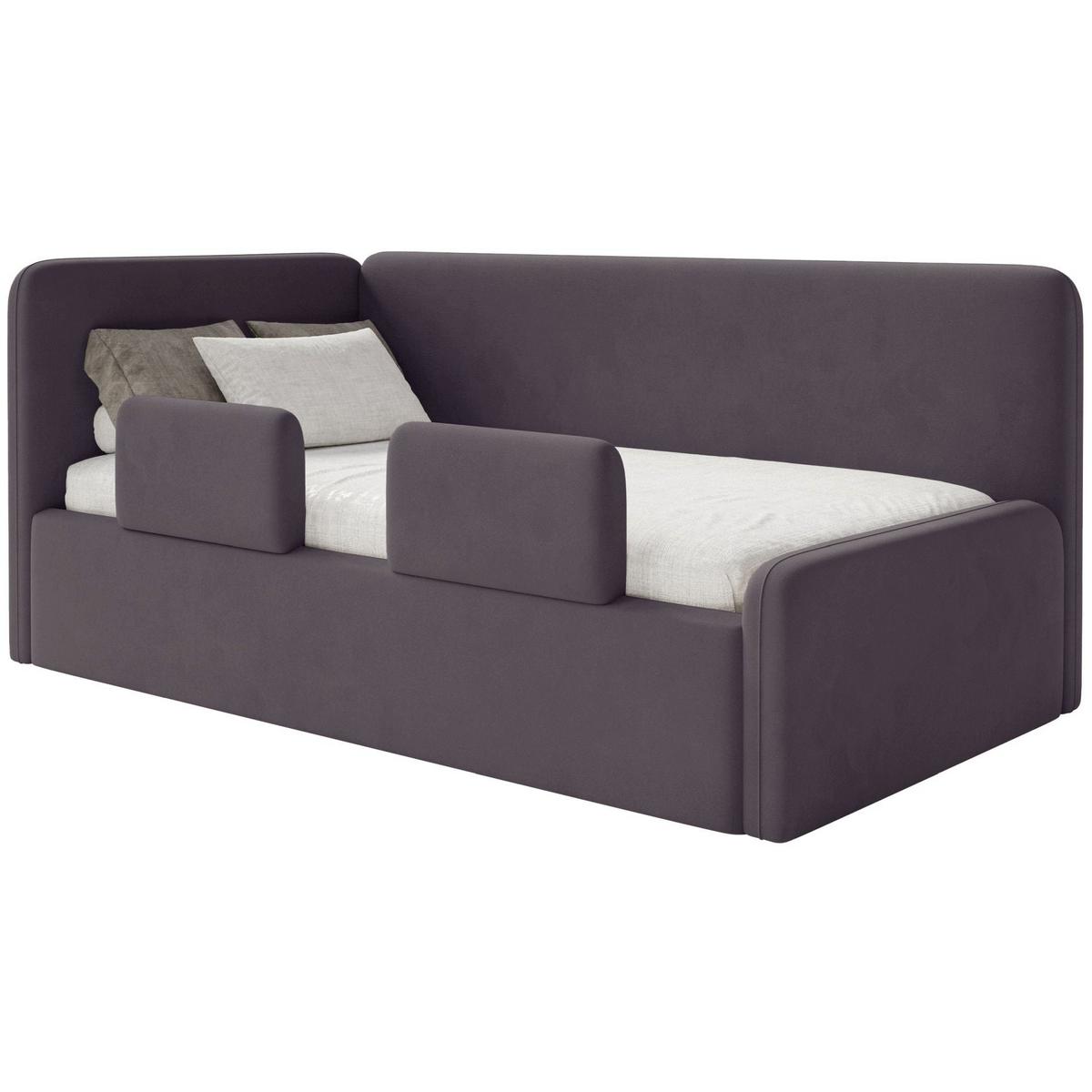 KINDERBETT Fanko Samt Violett 90x200 cm - Lila/Schwarz, Kunststoff/Textil (90/200cm) - Selsey