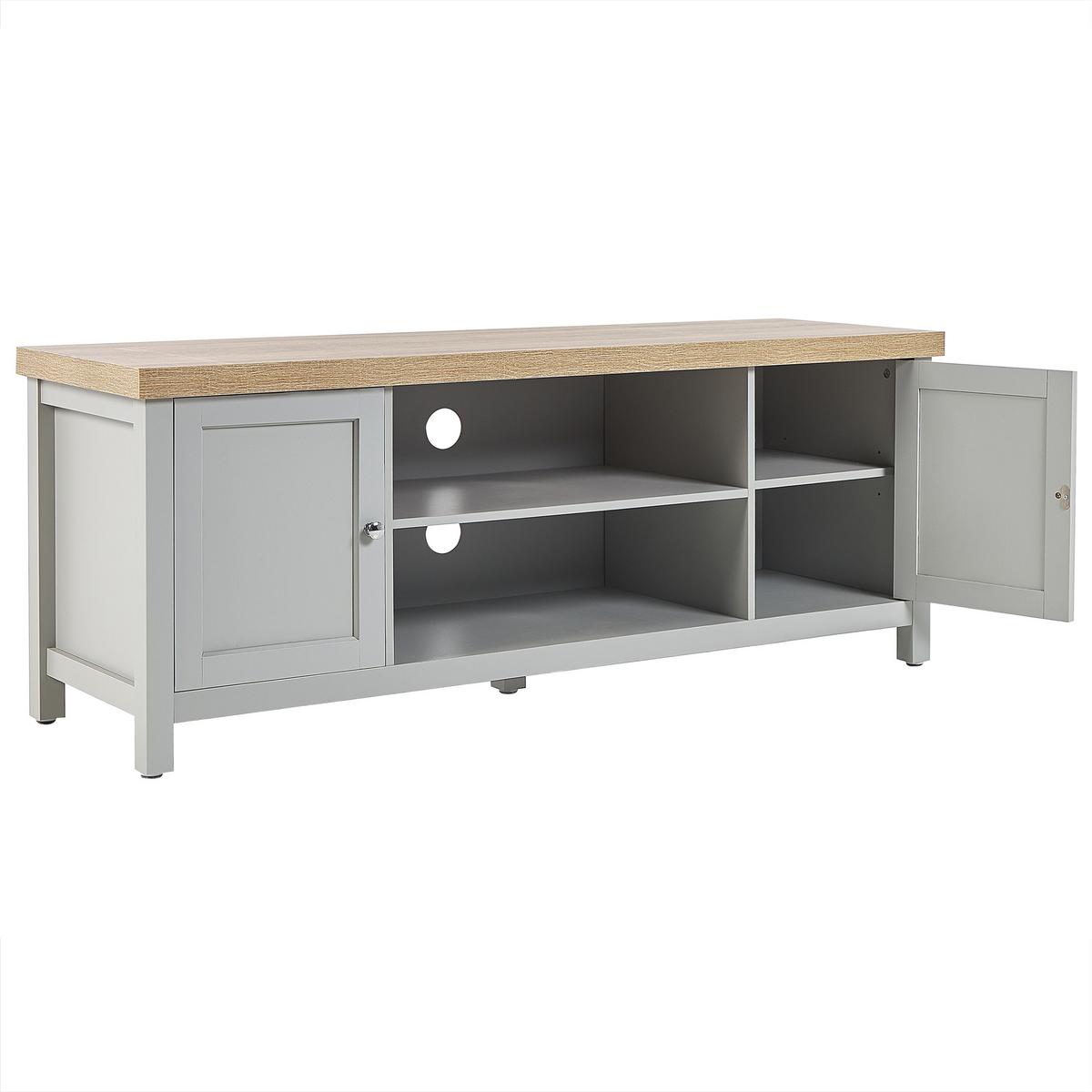 TV-MÖBEL Grau HAMP 39/130/51 cm - Grau, Holzwerkstoff (130/51/39cm) - Beliani