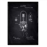 POSTER Elektrische Birne 2 Patent A3 Rahmenlos - Schwarz, Papier (29.7/5/42cm) - Nacnic