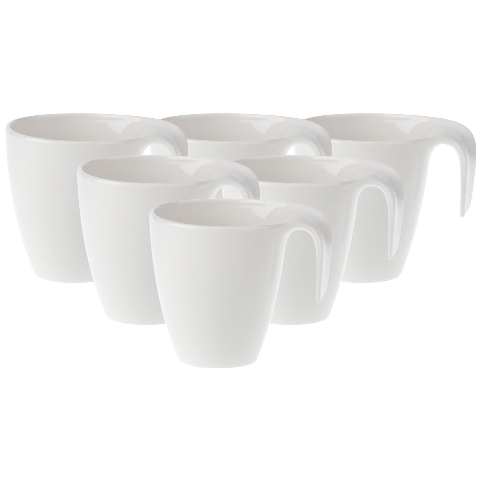 KAFFEEBECHER Flow weiß 280 ml 6er Set - Weiß, Keramik (0.28L) - Villeroy & Boch