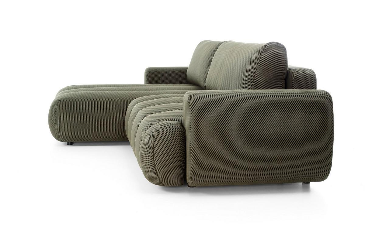 ECKSOFA SITO Grün Jersey mit Schlaffunktion - Grün, Holz (272/168cm) - MASSENO