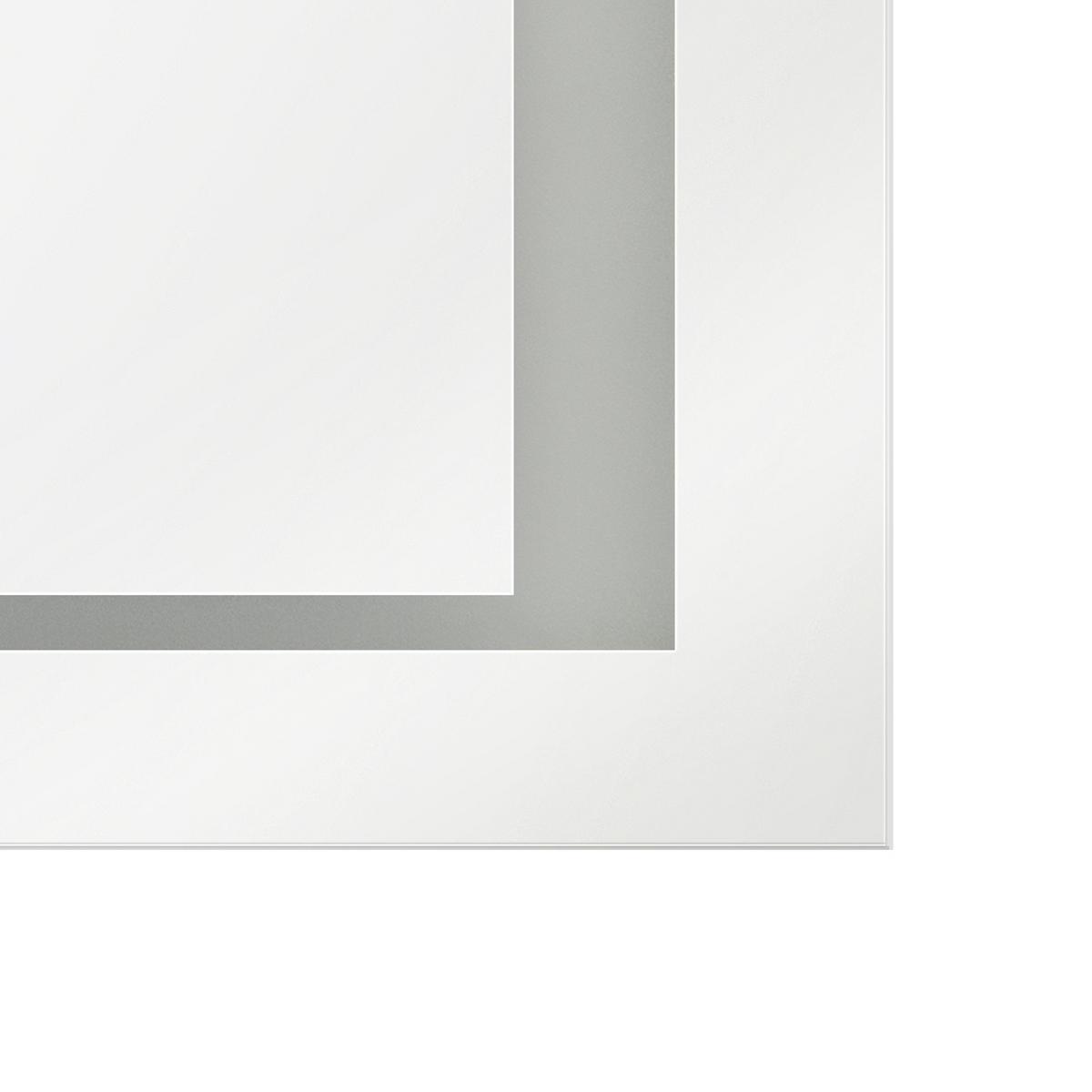 BADSPIEGEL mit LED-Beleuchtung rechteckig 80/60 cm Eyre - Silberfarben, Kunststoff (80/60/4cm) - Beliani