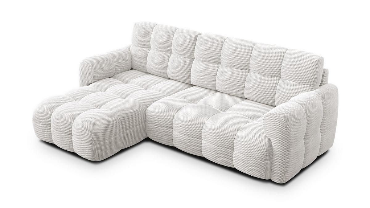 ECKSOFA MELLOW 3-Sitzer, creme - Creme/Schwarz, Holz/Textil (232/156cm) - Wozimo