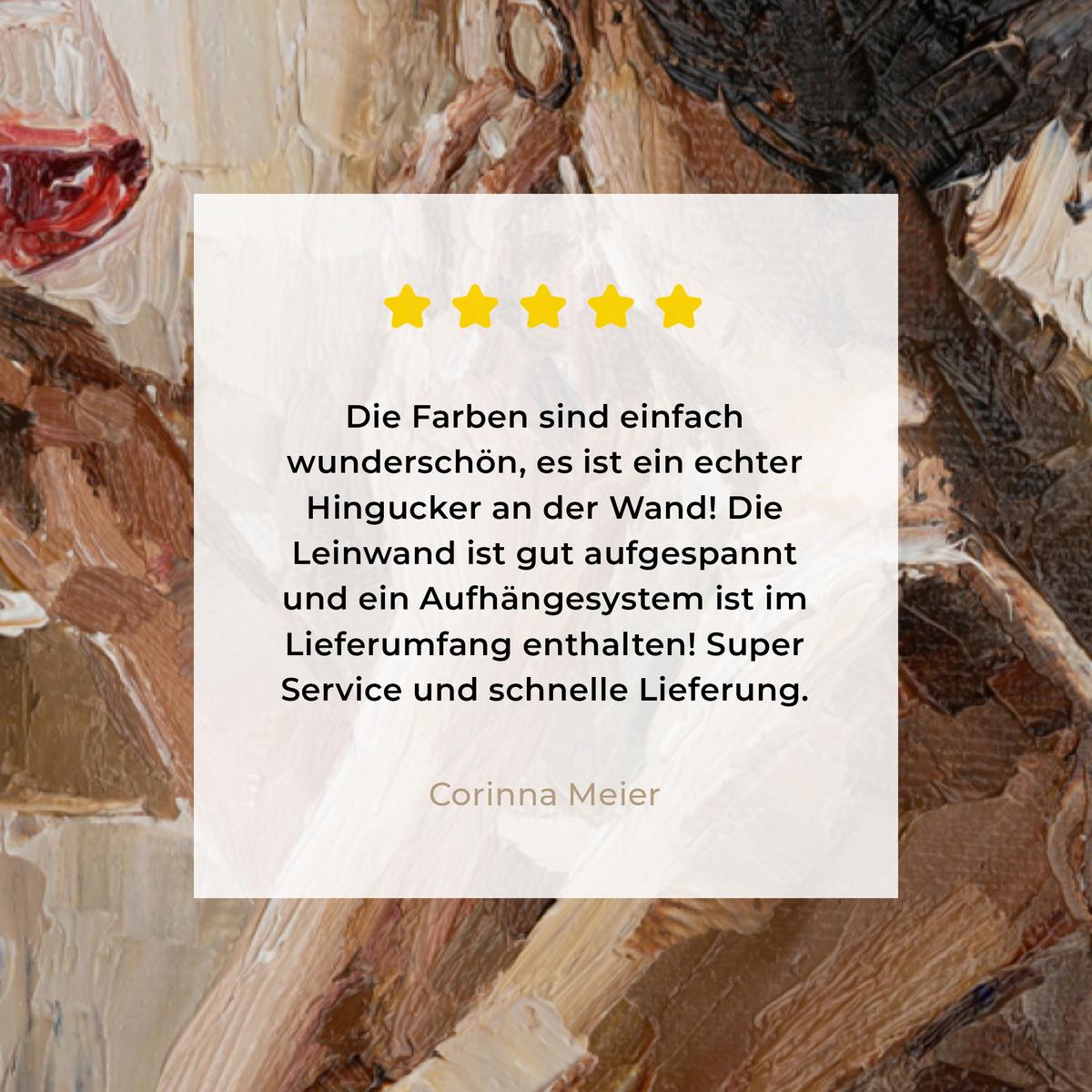 LEINWANDBILD Ölgemälde - Frau - Wein Deko XXL 80x120 cm - Hellbraun, Textil (80/120cm) - MuchoWow