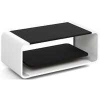 COUCHTISCH Sora in Schwarz mit abgerundetem weißem Metallgestell 100/50/41 cm - Schwarz, Holzwerkstoff (50/100/41cm) - WFL GROUP