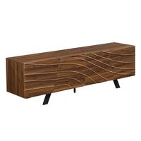 TV-LOWBOARD 160 cm in Walnuss-Optik Design - Schwarz, Holzwerkstoff (160/51/39cm) - Urban Meuble