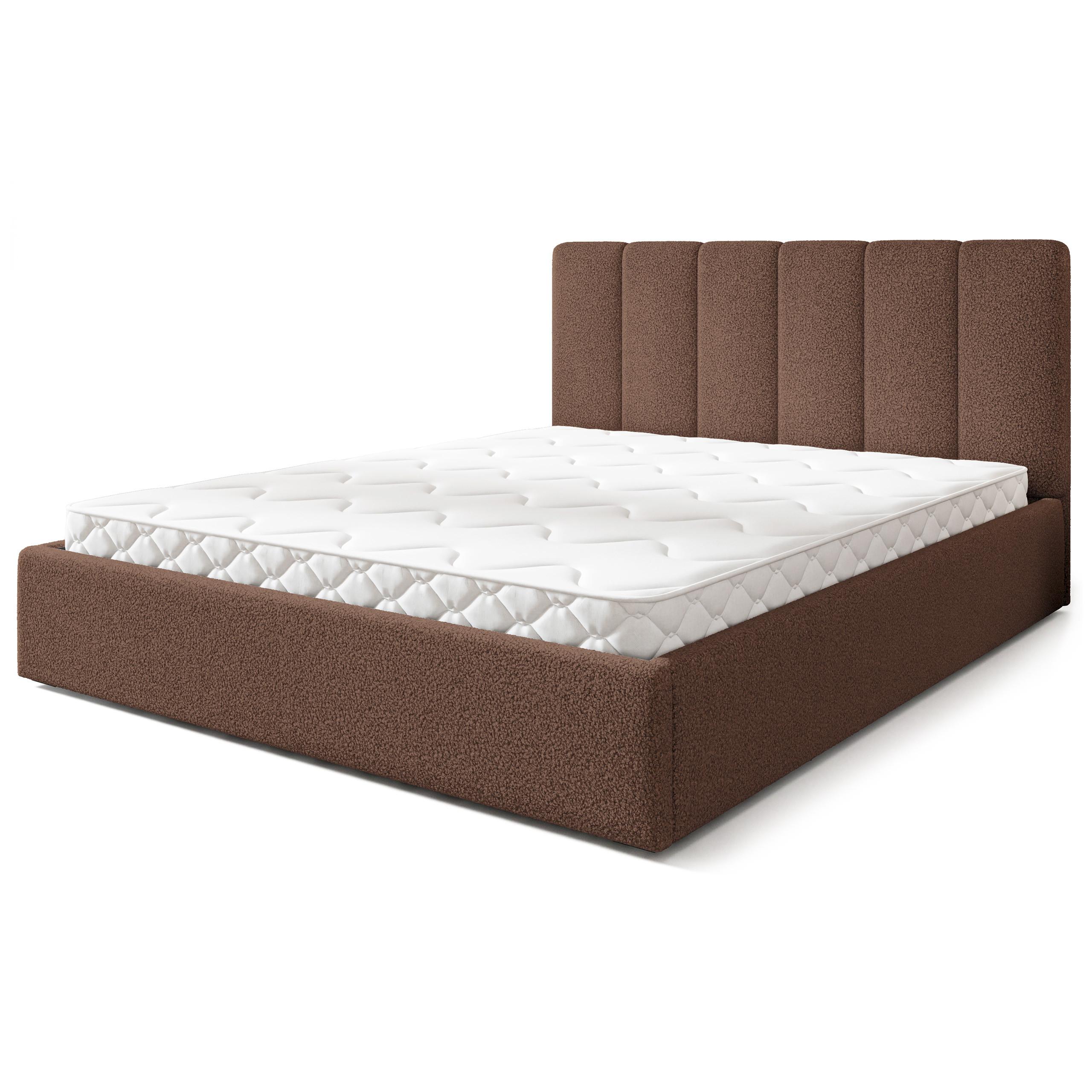 POLSTERBETT NEMIS 200x200 cm mit Bettkästen - Braun - Braun, Holz (200/200cm) - MASSENO