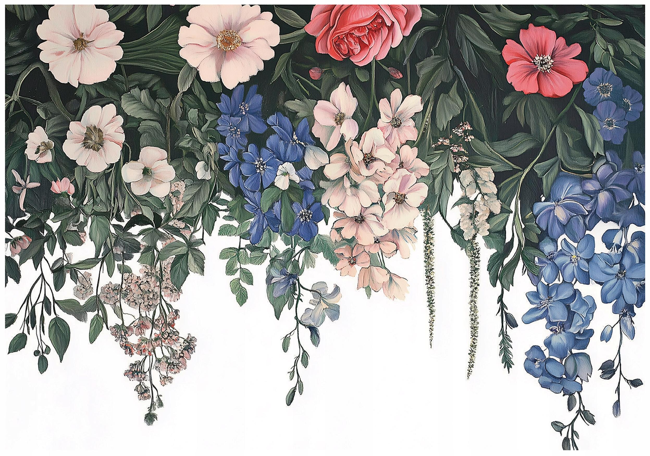 FOTOTAPETE Blumen Natur Blätter Wohnzimmer Vlies Tapete 200x140 - Multicolor, Papier (200/140cm) - Wallarena