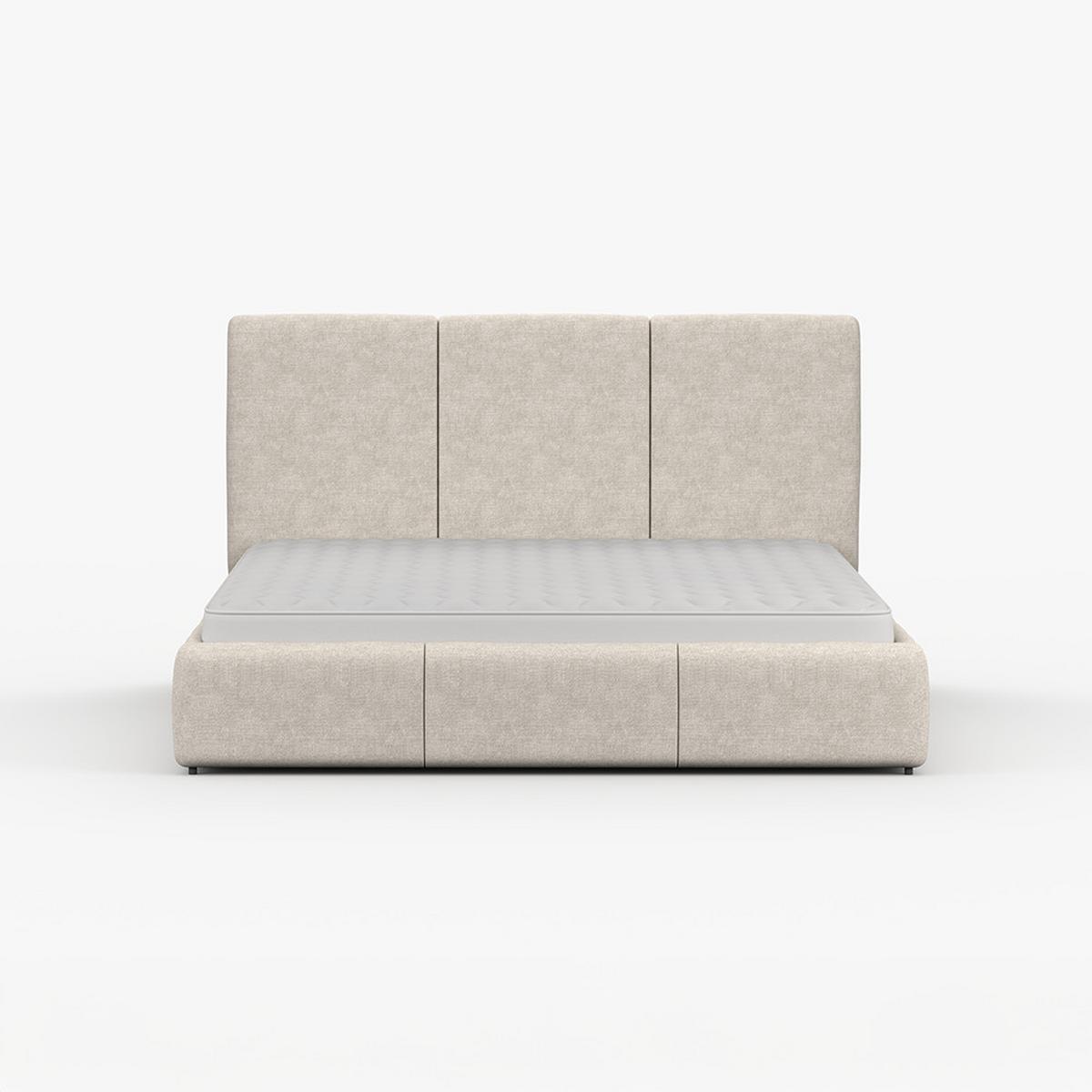 POLSTERBETT ALIA, Lattenrost, ohne Bettkasten, gepolsterte Kopfstütze 160/200 in Beige - Beige, Holz/Textil (160/200cm) - imoebel24