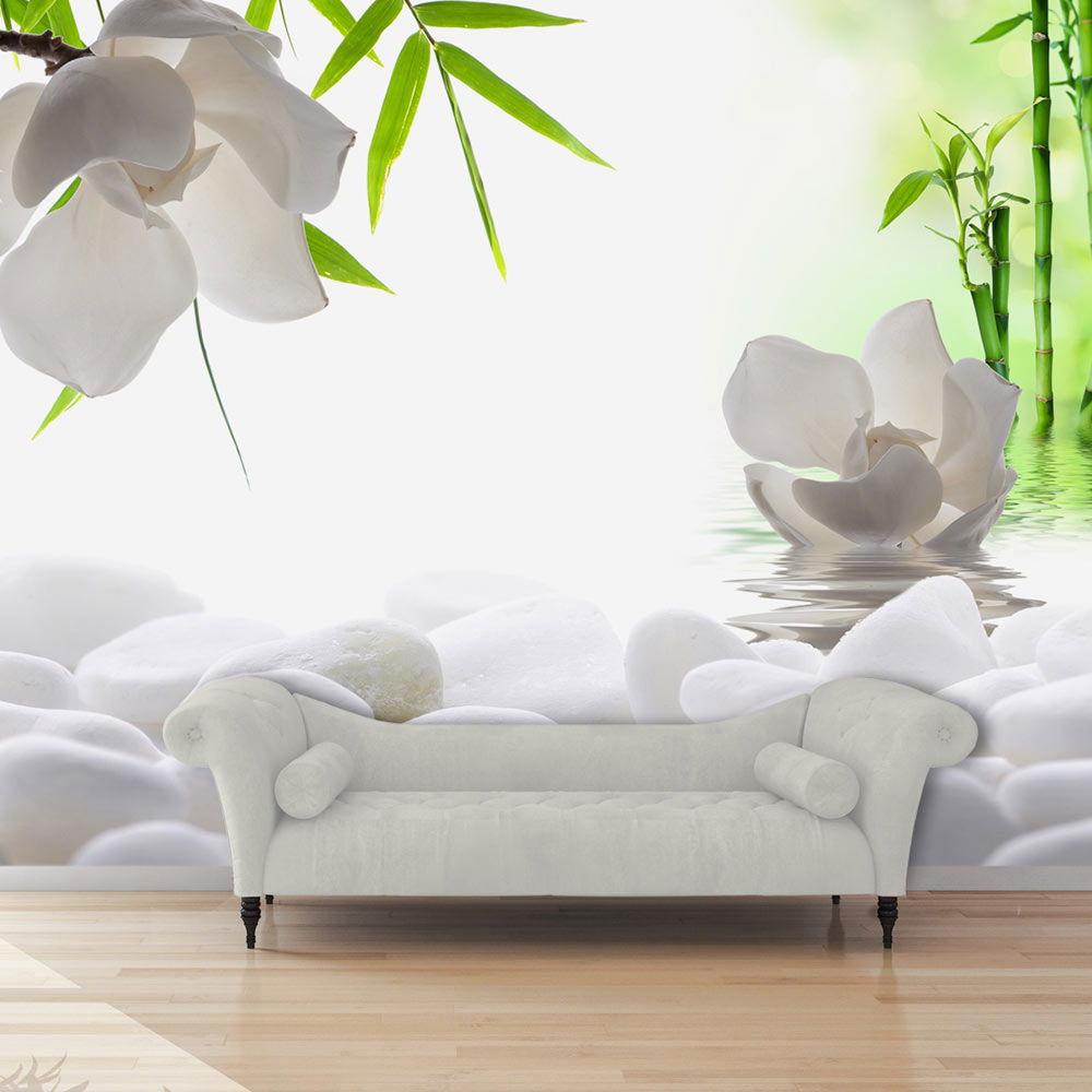 SELBSTKLEBENDE FOTOTAPETE 392/280 cm - Weiß/Grün, Kunststoff/Textil (392/1cm) - KUNSTLOFT