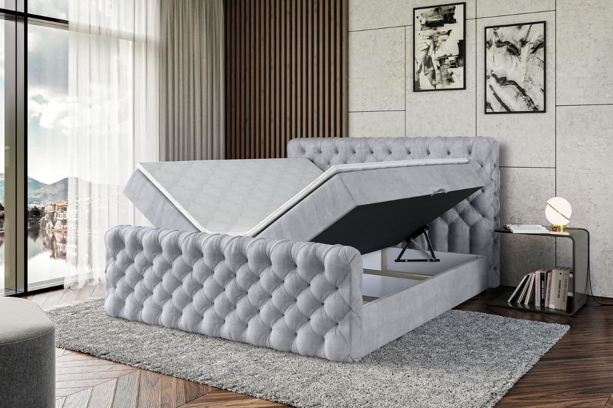 BOXBETT BOXI8-Z - 140x200 cm - H3 - Hellgrau - Hellgrau, Holzwerkstoff (140/200cm) - ALTDECOR