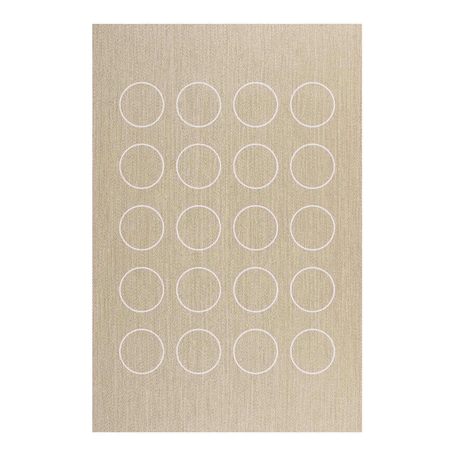 TEPPICH Premium en Vinyle Weiße Kreise 160x230 cm - Cappuccino, Kunststoff (160/230cm) - STORESDECO