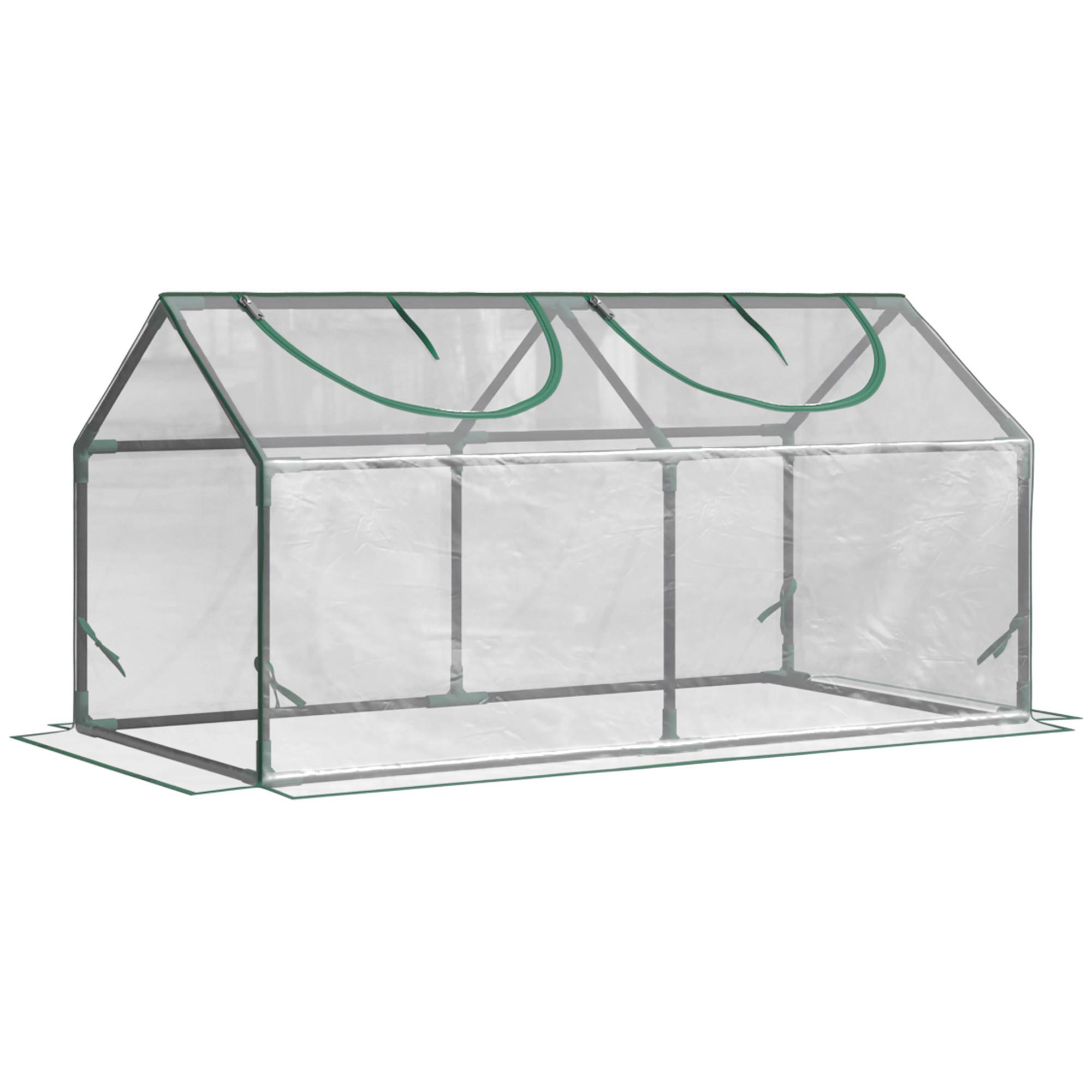 FOLIEGEWÄCHSHAUS mit Fenster Kunststoff Treibhaus Tomatenhaus 120x60x60cm - Transparent, Kunststoff (60/60/120cm) - Outsunny