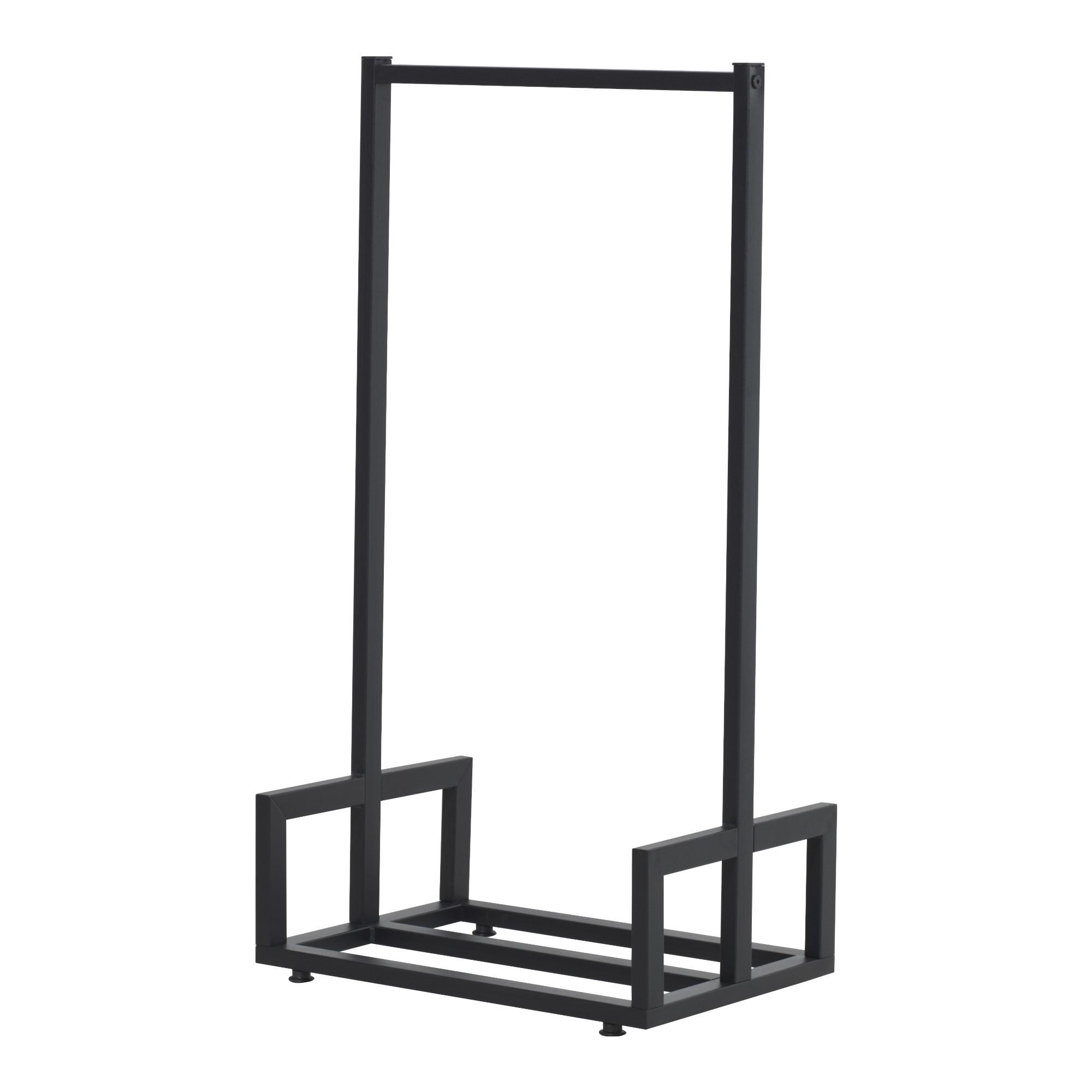 KAMINHOLZREGAL Thisted - Schwarz, Metall (50/95/35cm) - [en.casa]
