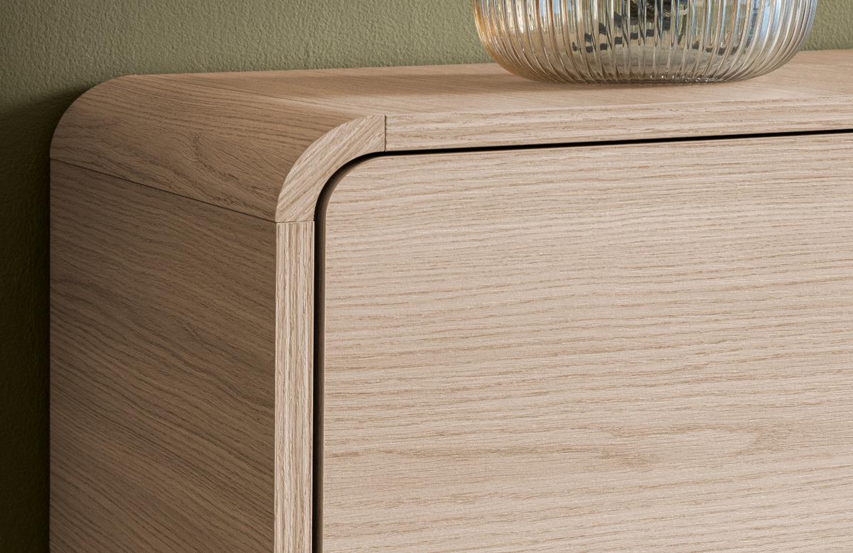 HIGHBOARD Eiche natur skandinavisch 108 cm, Kommode mit Push-to-Open - Eichefarben, Holz/Holzwerkstoff (108/130/39cm) - Furn.Design