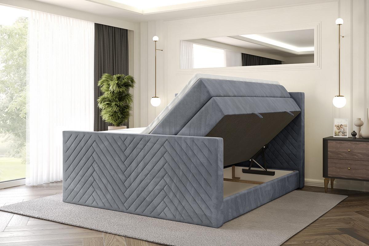 BOXSPRINGBETT mit Matratze und Lattenrost - VEXA-Z KING-120x200 - Grau Casablanca - Grau, Holzwerkstoff (120/200cm) - ALTDECOR