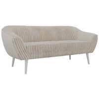 3-SITZER-SOFA PIRS - Beige Cord - Weiße Beine - Beige/Creme, Holzwerkstoff/Textil (180/75/74cm) - MKS