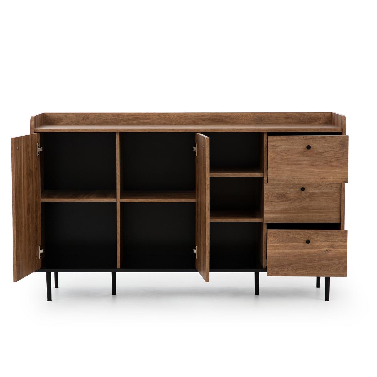 KOMMODE Vasilia mit 2 Türen und 3 Schubladen, Brandy Castello - Eichefarben, Holzwerkstoff (150/90/45cm) - Beautysofa