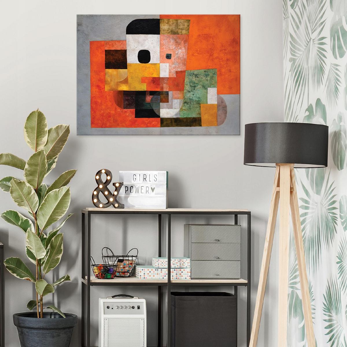 LEINWANDBILD Abstrakt Morceau Orange 120x80 cm - Multicolor, Holzwerkstoff (120/80cm) - Wallarena