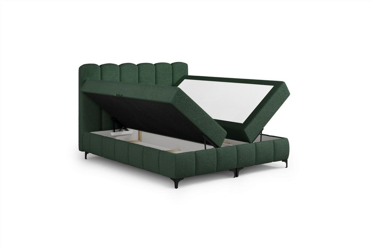 BOXBETT Isabel - Grün, Holzwerkstoff/Textil (160/200cm) - Fun Möbel