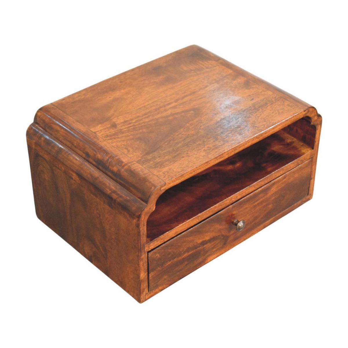 NACHTTISCH mit edlem Kastanien-Finish, 1 Schublade, 1 offene Ablage, braun - Braun, Holz/Metall (45/24/32cm) - Artisan Furniture