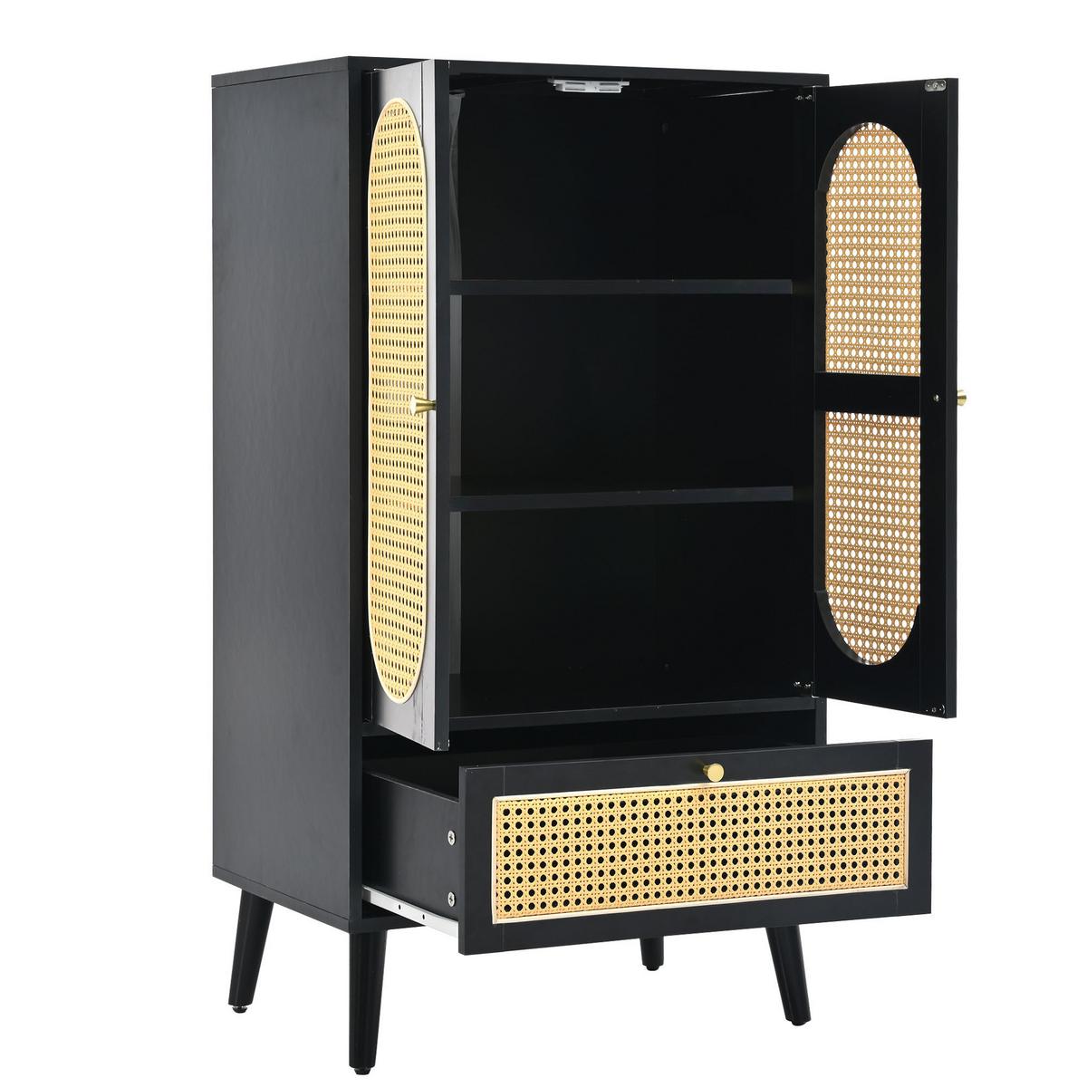 HIGHBOARD Schwarz 60/40/110 cm - Schwarz, Holzwerkstoff (60/111/40cm) - Urban Meuble