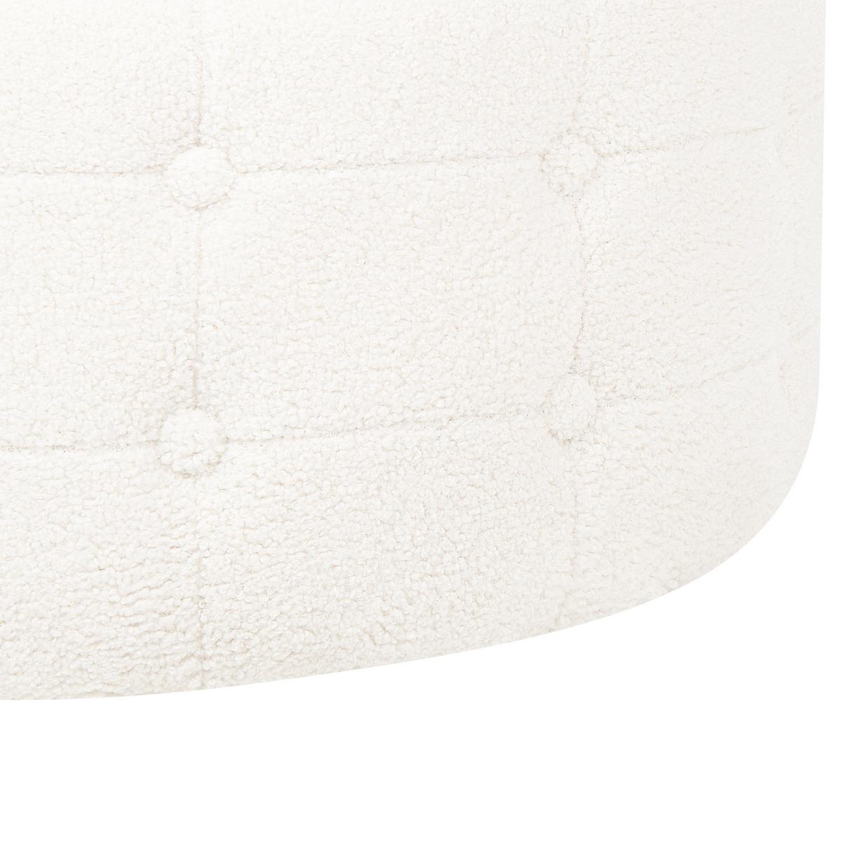 POUF Tampa 55/55/30 cm - Weiß, Textil (55/30/55cm) - Beliani