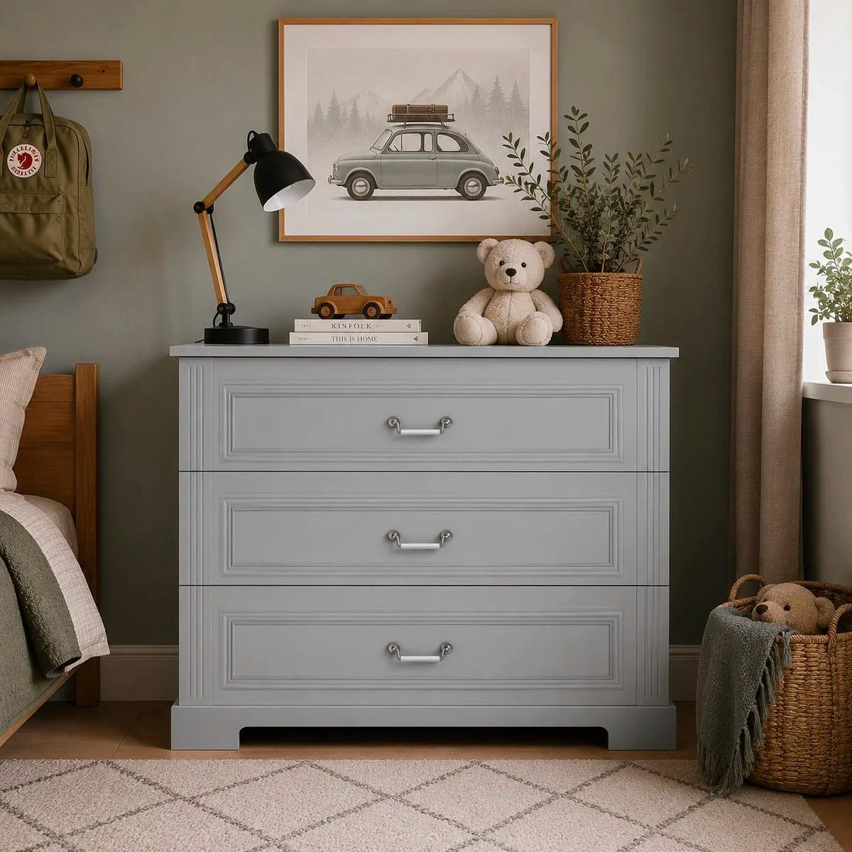 WICKELKOMMODE Ines Grau - Grau, Holzwerkstoff (102/90/51cm) - Petits-meubles