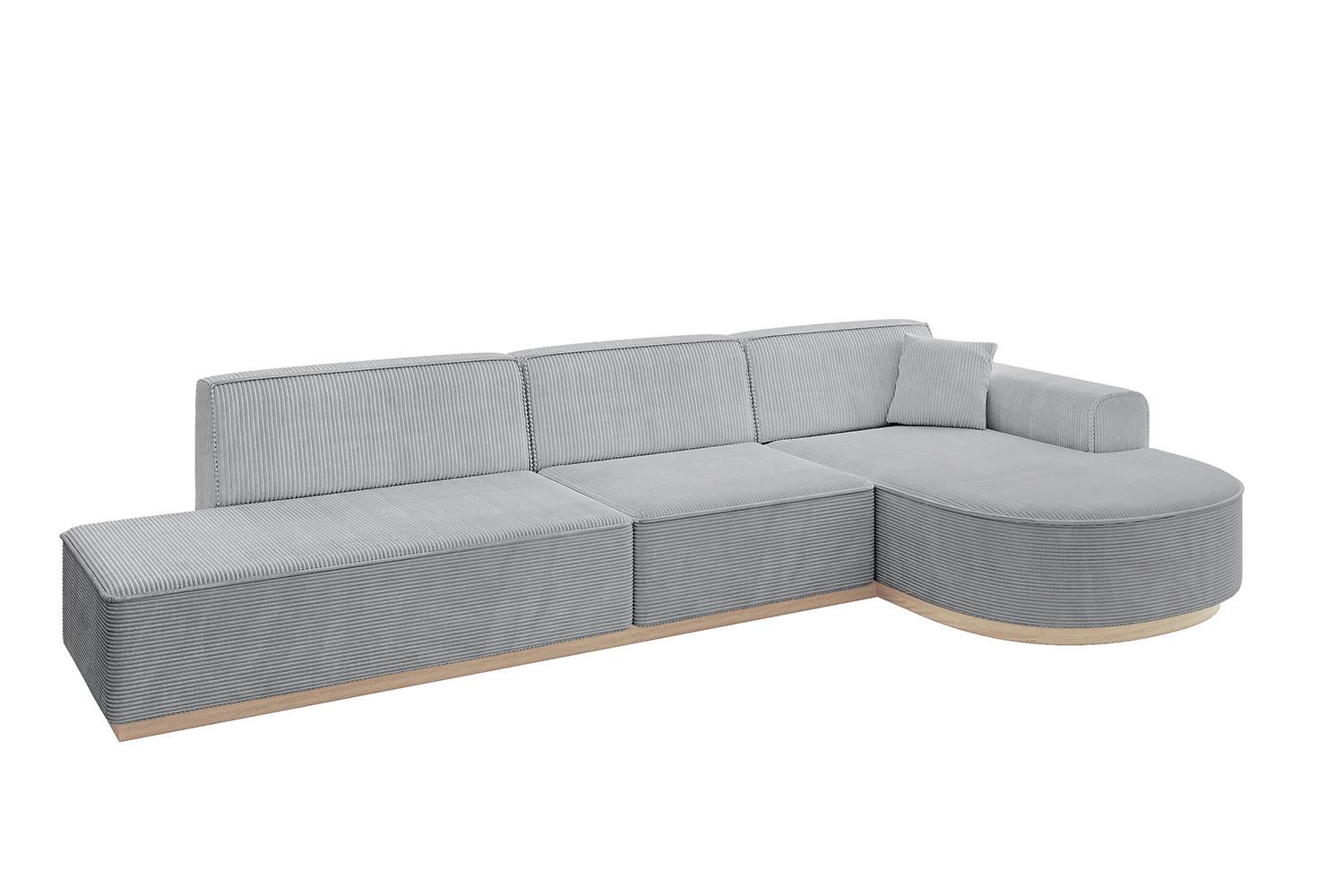 ECKSOFA Ottomane Rechts ARRIO-L2 - 328x171x83 cm Grau - Grau, Holzwerkstoff/Textil (328/171cm) - ALTDECOR