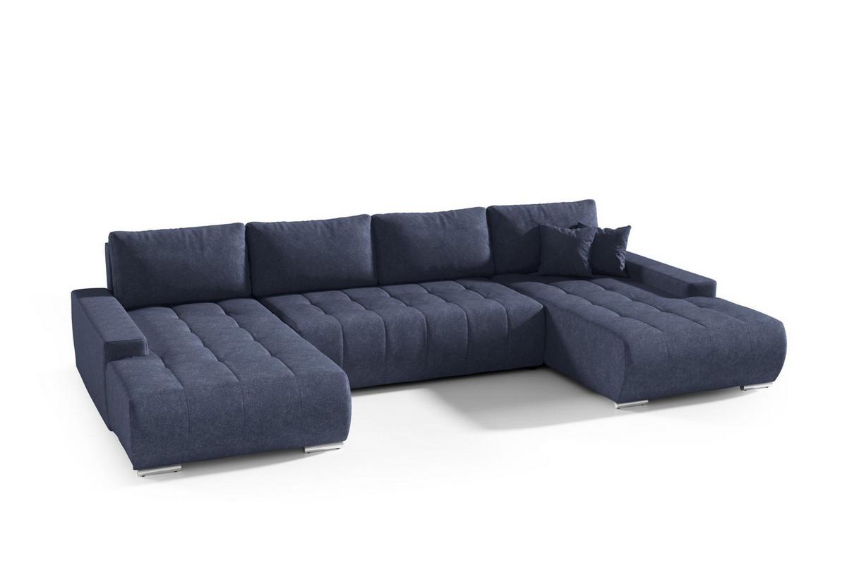 WOHNLANDSCHAFT Vogar In Aston - Dunkelblau, Holzwerkstoff/Textil (350/85/185cm) - Fun Möbel