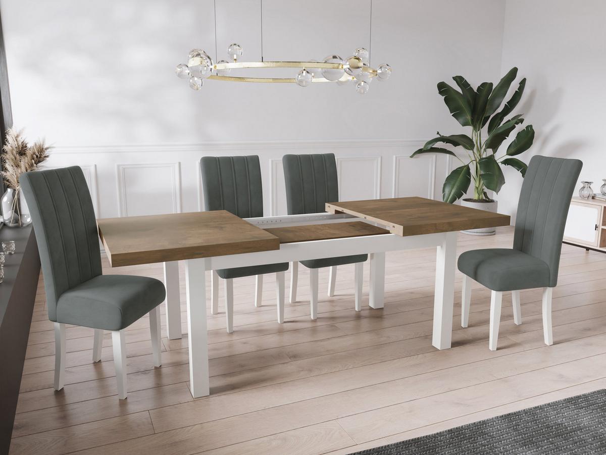 ESSTISCH Avena rechteckig ausziehbar, Lefkas Eiche 170/90/78 - Alteiche/Weiß, Holz/Holzwerkstoff (90/250/78cm) - WFL GROUP