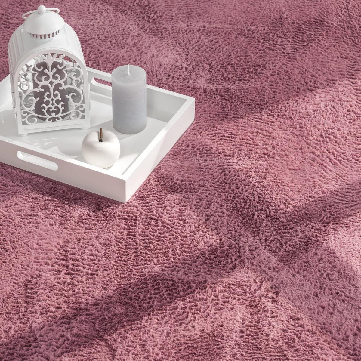 KURZFLORTEPPICH, einfarbig, aus Polyester, Altrosa, 120 x 160 cm - Rosa, Textil (120/160cm) - KADIMA DESIGN