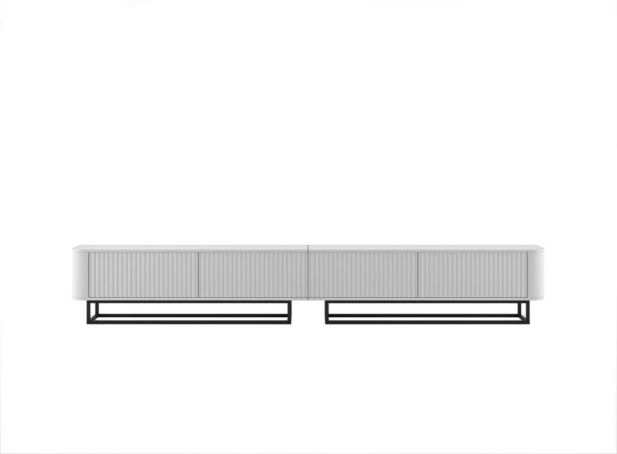 TV-LOWBOARD 2er-Set Aurora Weiß matt 280 cm mit Metallrahmen - Schwarz/Weiß, Holzwerkstoff/Metall (280/44/35cm) - Meble Lindner