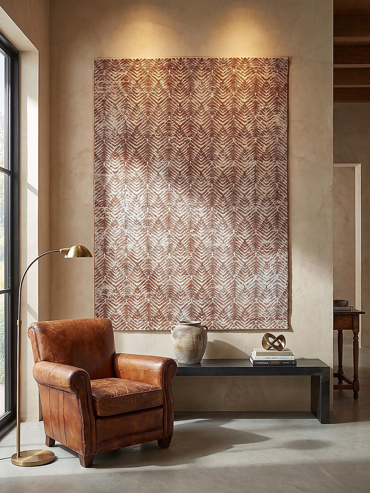KURZFLORTEPPICH CROAL, Chevron, Natur-Terrakotta, 120 x 160 cm - Beige, Textil (120/160cm) - KADIMA DESIGN