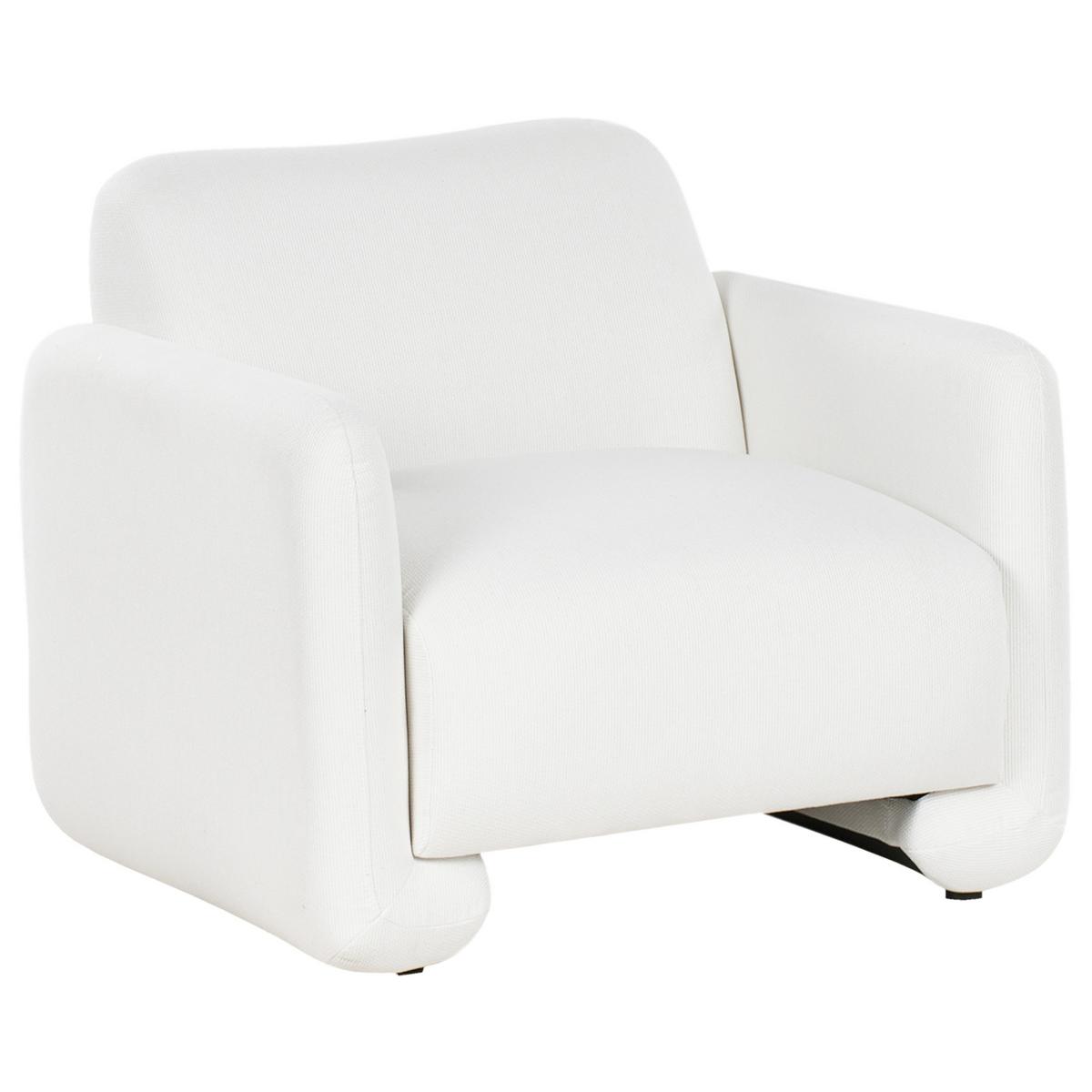 SOFA-SET 4-Sitzer Stoff Weiß Saland - Weiß, Textil (202/82/82cm) - Beliani