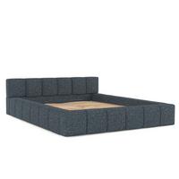 POLSTERBETT Milos mit Stauraum 200/200 cm Marineblau im Modesto Stoff - Schwarz/Naturfarben, Holz/Holzwerkstoff (200/200cm) - AltaBeds
